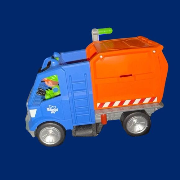 Jazwares Blippi Talking Recycling Garbage Recycle Vehicle Figure & Trash Can - Picture 2 of 6
